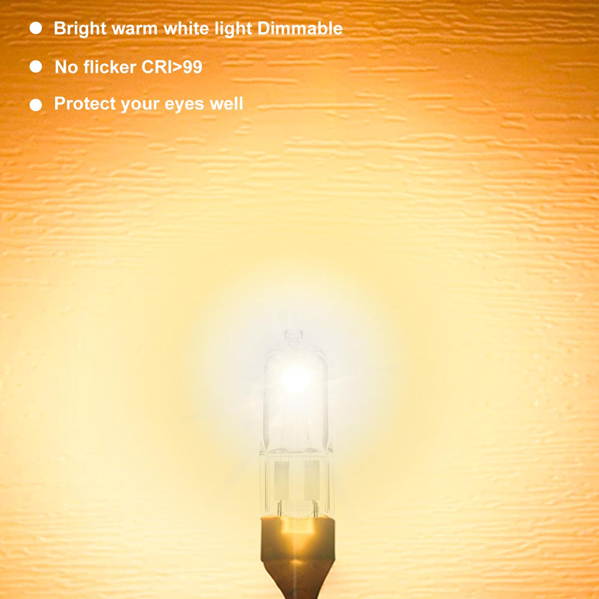 G9 Halogen Light Bulbs, 28W Dimmable Capsule, Warm White 230V 2700K, Non-Flicker - 12 Pack