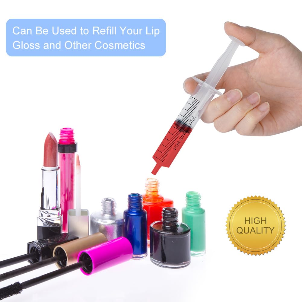 OFFCUP Plastic Syringes, 8pcs No Needle Syringe, 10ml Liquid Measuring Syringe with Luer Slip Tip for Refilling and Measuring Liquids, Scientific Labs Experiment, Feeding Pets (No Needle)