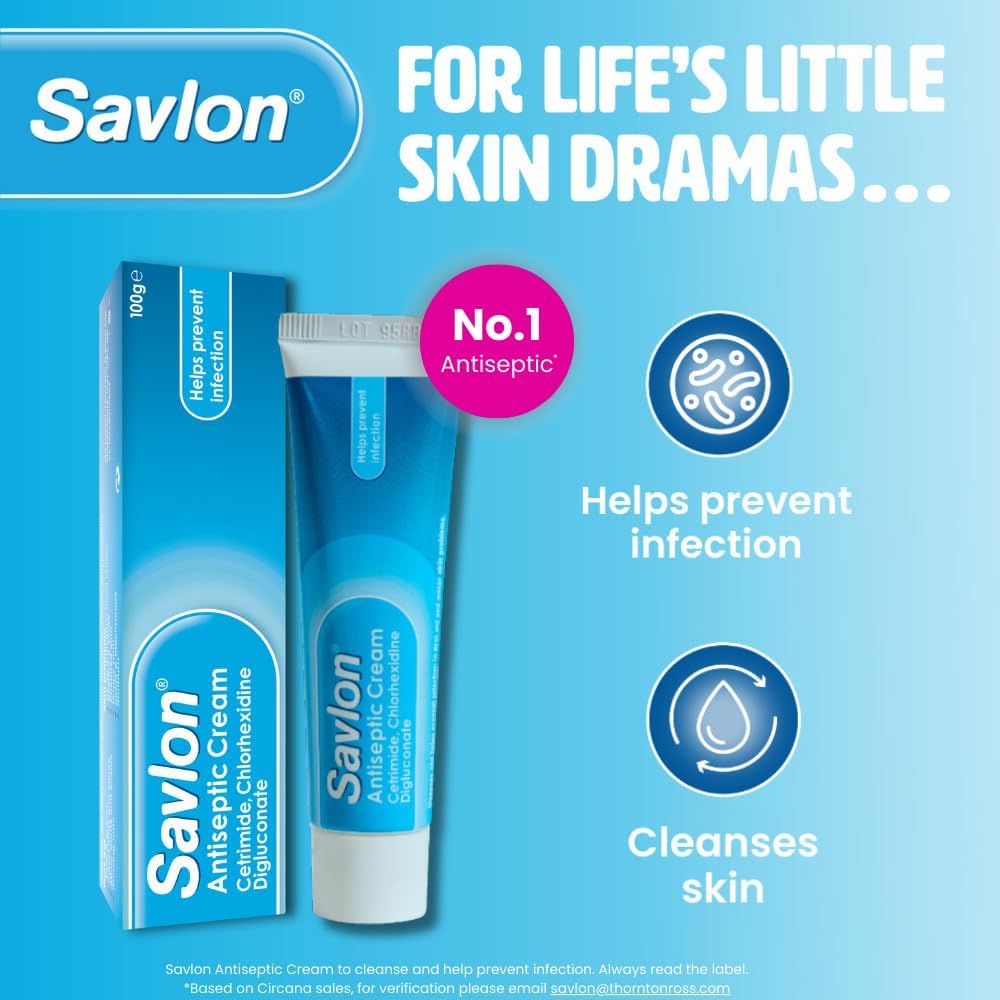 Savlon Antiseptic Cream, Helps Prevent Infections, First Aid Care, 100g