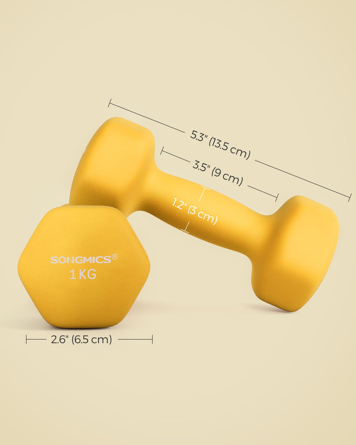 SONGMICS Set of 2 Hex Dumbbells with Neoprene Coating for Strength Training, Fitness, Home Workout