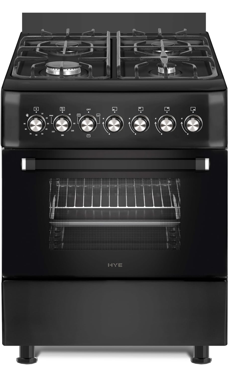 HYE Gas Cooker - 4 Gas Burners, 62L Electric Oven