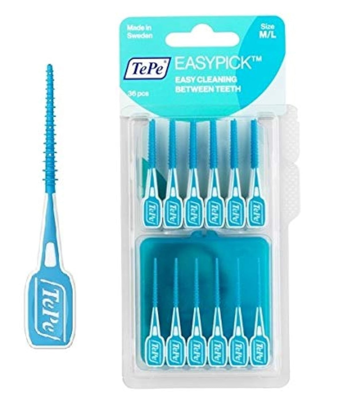 TePe EasyPick Toothpicks, Orange, ISO XS-S, 36pcs, Travel Case Included