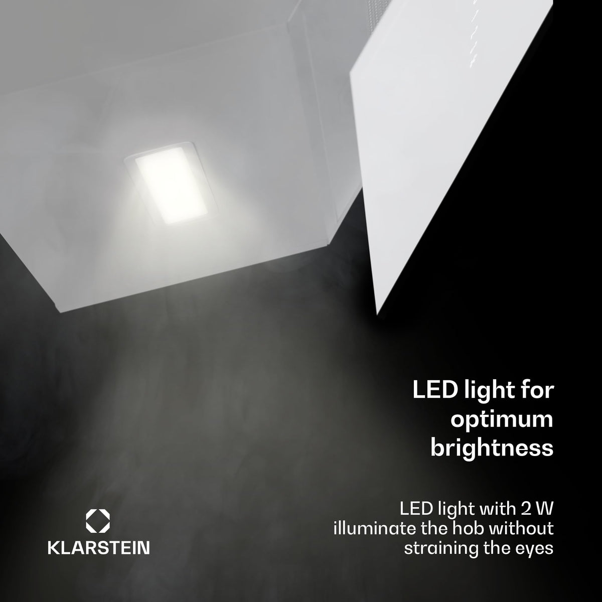 Klarstein Alina 90 Angled Cooker Hood - 615m³/h Air Flow, Touch Panel, LED Backlighting, Quiet 63dB, Energy Class A, 90cm Extractor Hood, Black