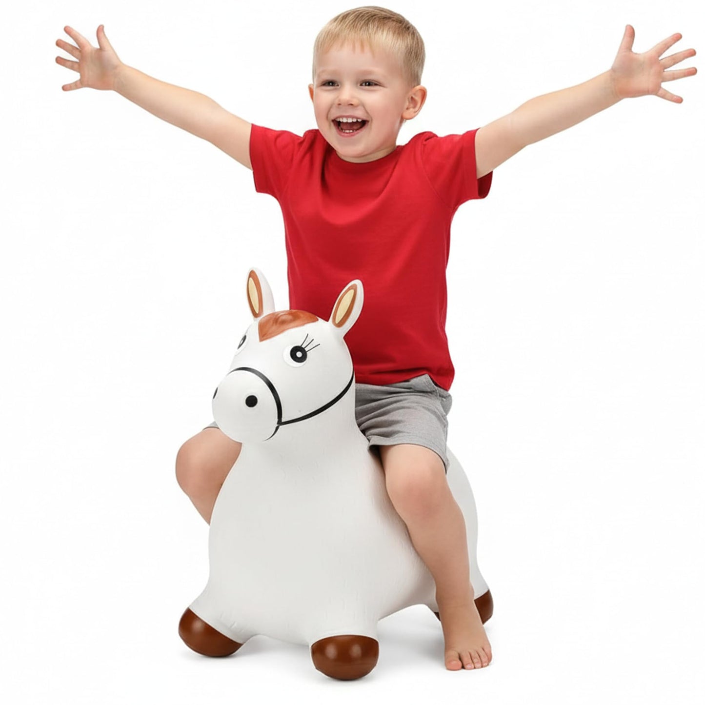 Green Dino Animal Bouncy Jump Space Hopper Inflatable Ride On Kids Children's Fun Toy Gift For Boys Girls Indoors Outdoors Pump Included PA7041