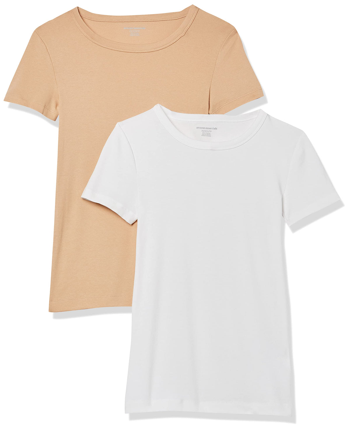 Amazon Essentials Women's Slim-Fit Short-Sleeve Crewneck T-Shirt, Pack of 2