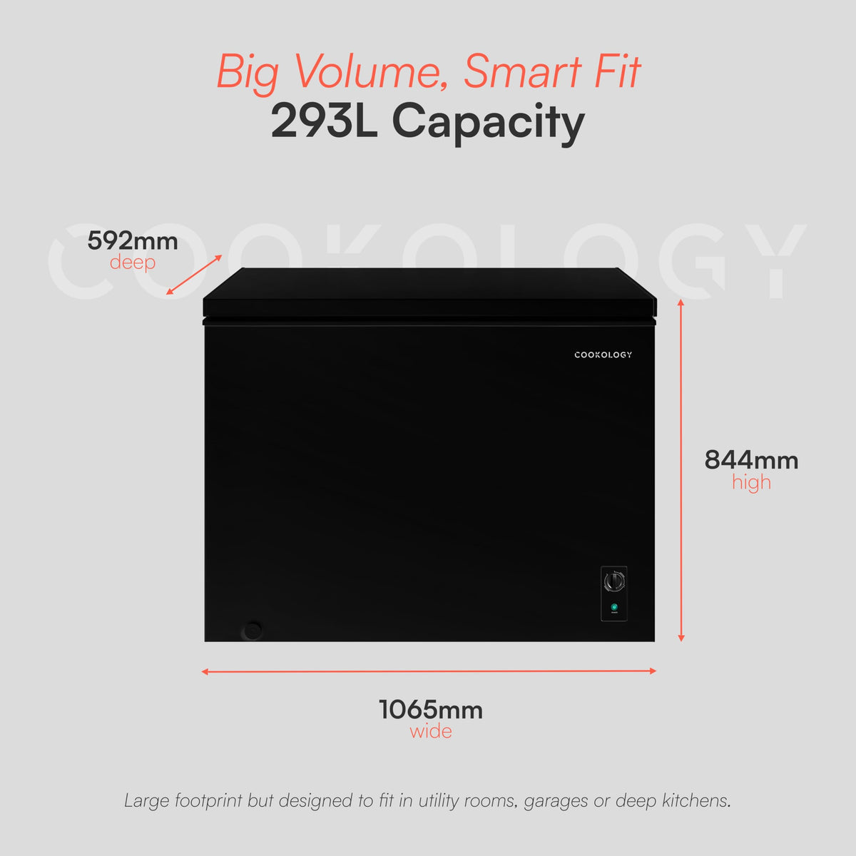 Cookology 99L Freestanding Chest Freezer - Adjustable Feet - White