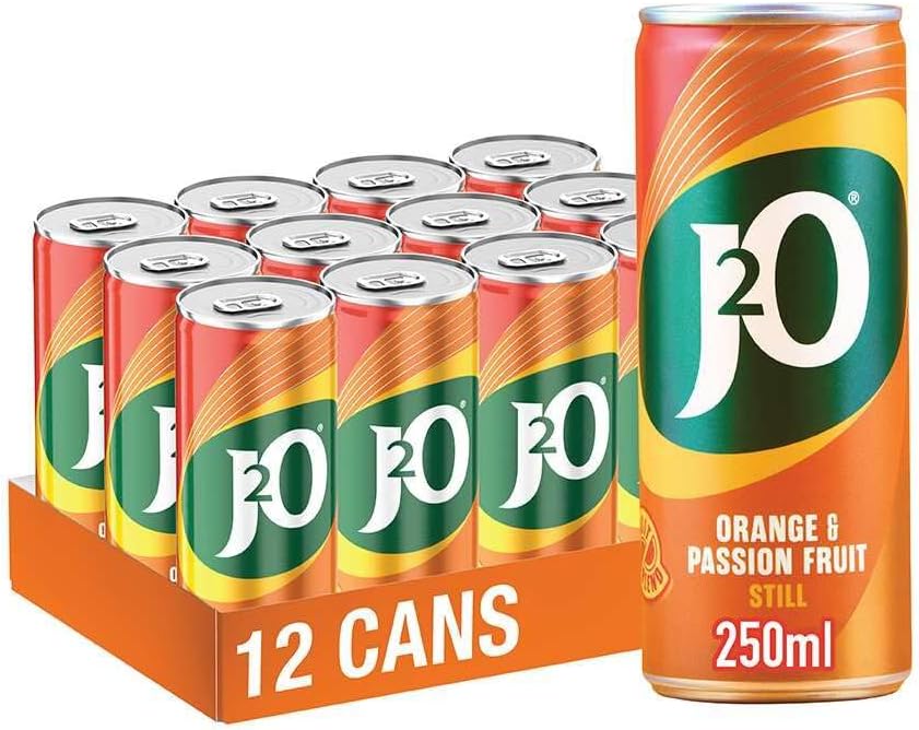 J2O Orange & Passionfruit Juice Blend | 250ml Can | 12 Pack