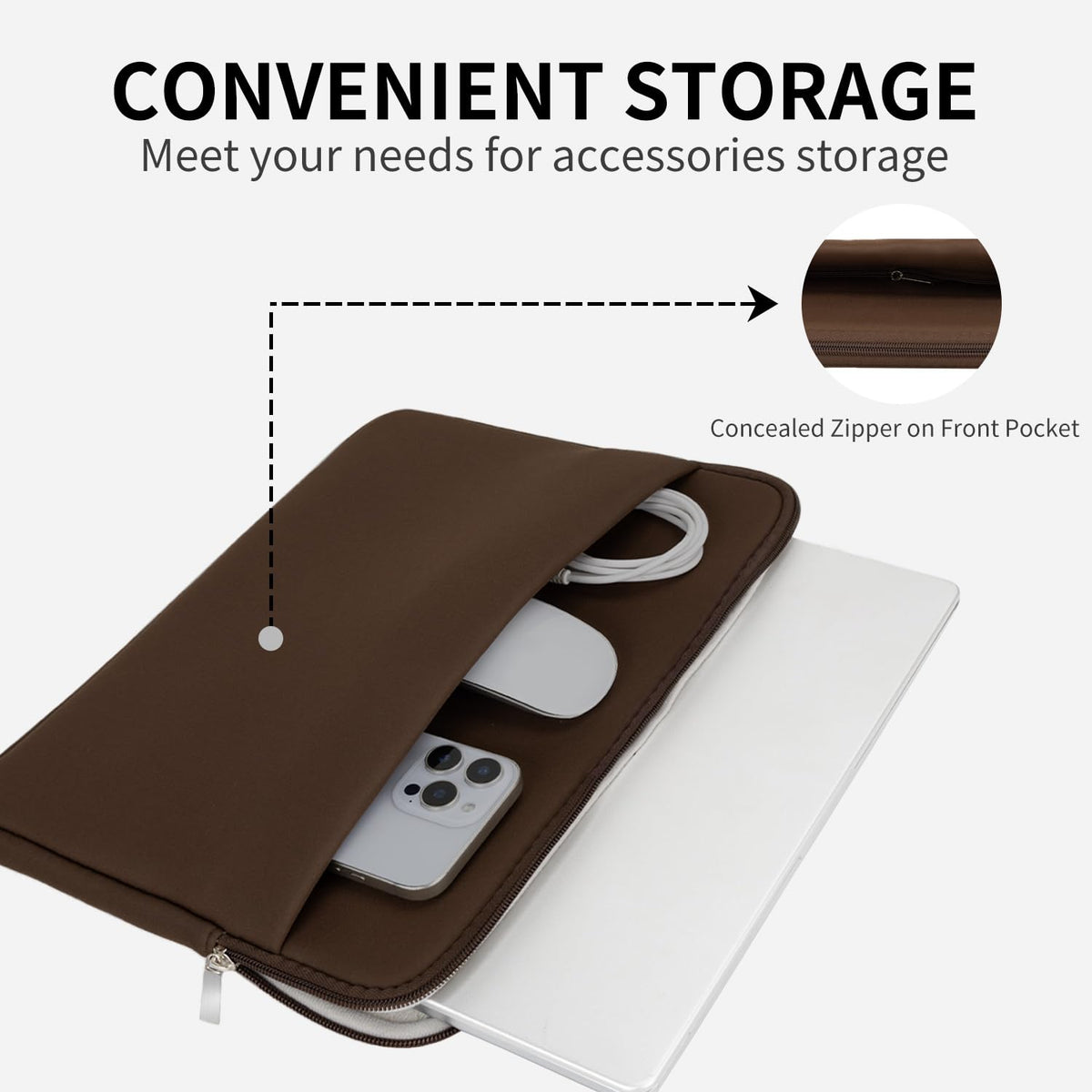 Laptop Case Compatible with 15 to 16 Inch MacBook HP Acer Asus Notebook with Zip Accessory Bag Padded Laptop Sleeve Case Protective for 15 to 16 Inch Laptop