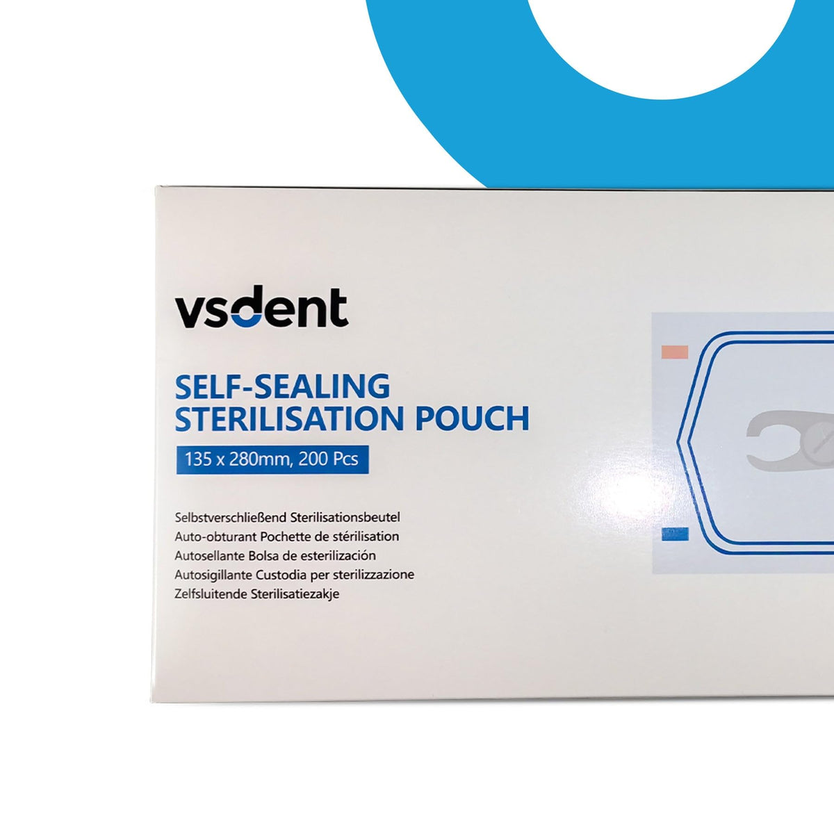 Self Sterilisation Pouches - 57x130mm (Pack Of 200)