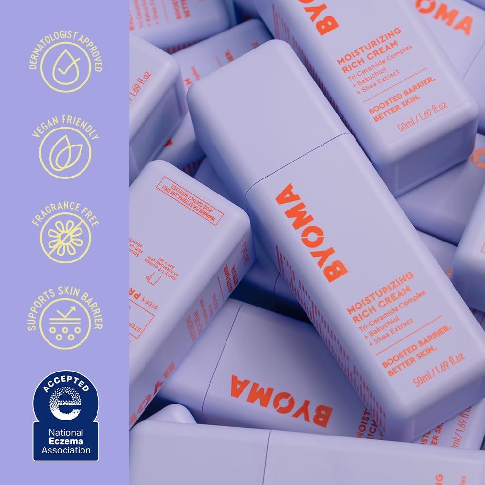 BYOMA Moisturising Gel Cream, Lightweight Oil Free Daily Moisturiser (50ml)