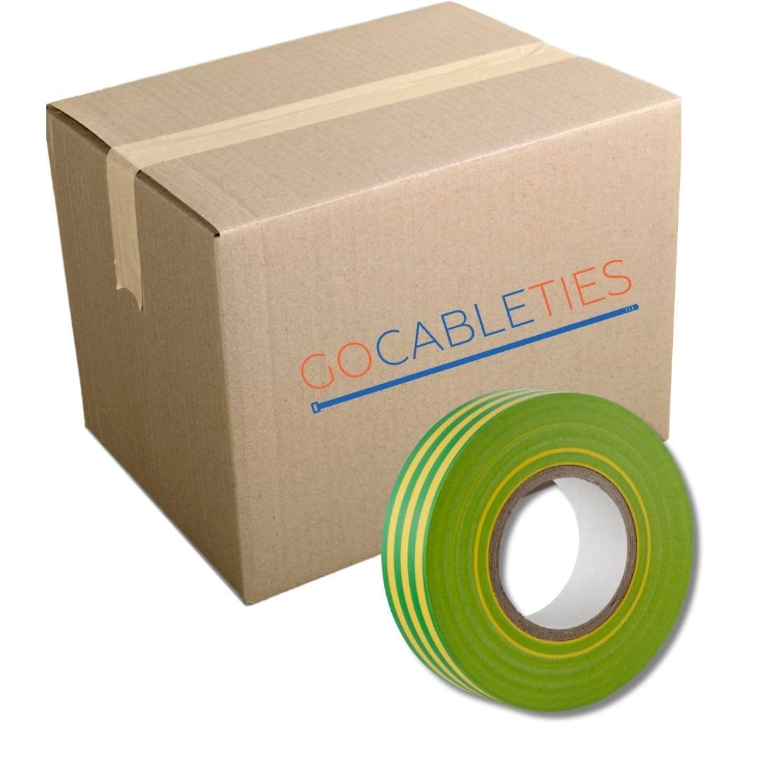 Gocableties Grey Electrical Tape, 19mm x 20m, Strong Self-Adhesive PVC Insulation Tape for Insulating, Repairing and Protecting Electrical Wires, 2 Rolls