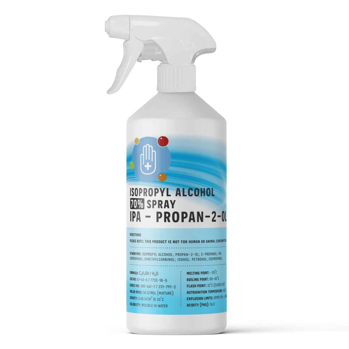 Isopropanol Alcohol IPA 99.99% 500ml Disinfectant for Household, Hospitals Office - Electronics, Stains, Grease, Glue and Paint Cleaner Easy Pour