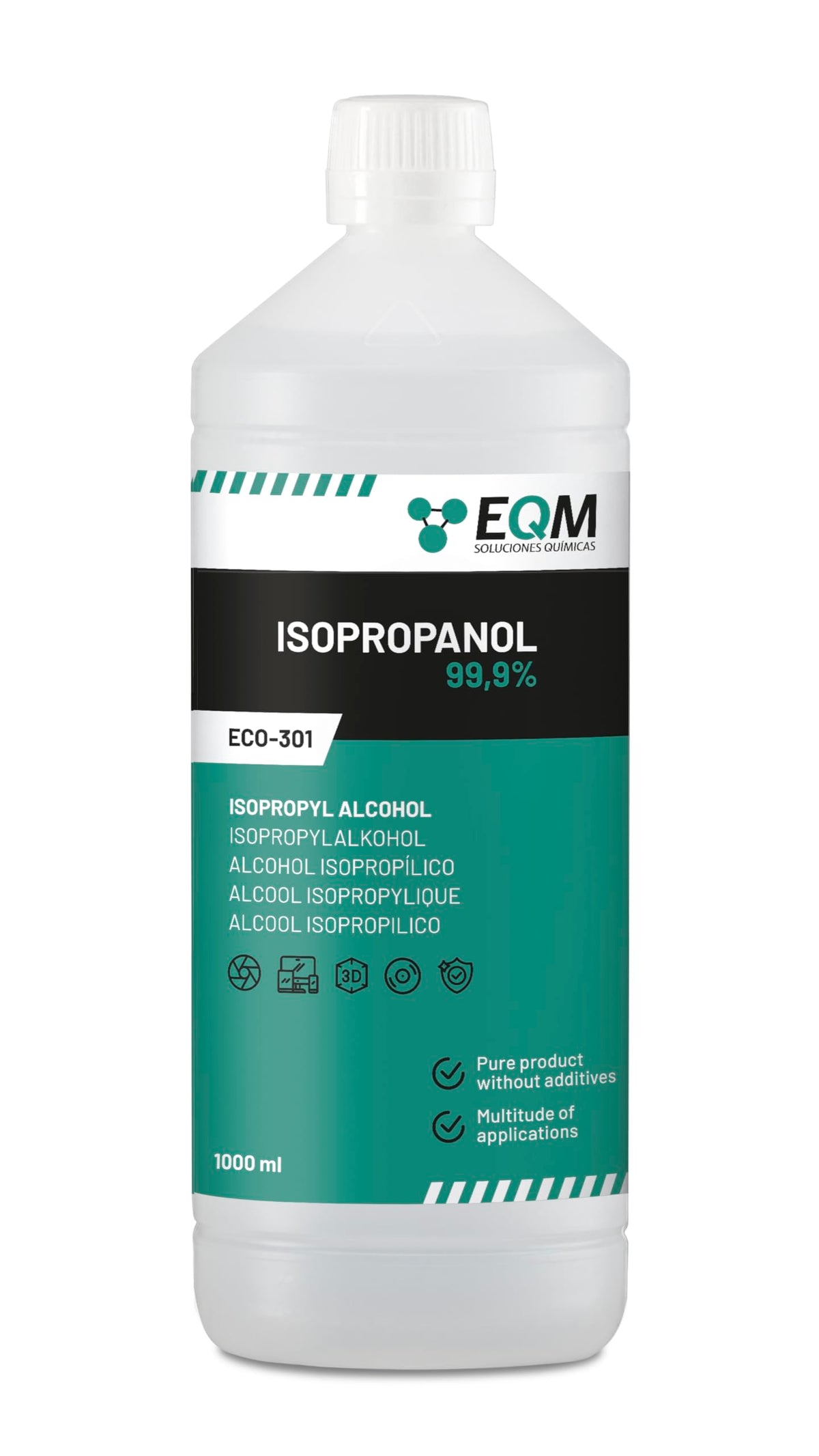 EQM - ECO-301 - Isopropyl Alcohol 99.9% Pure - Cleaning Isopropanol 1L