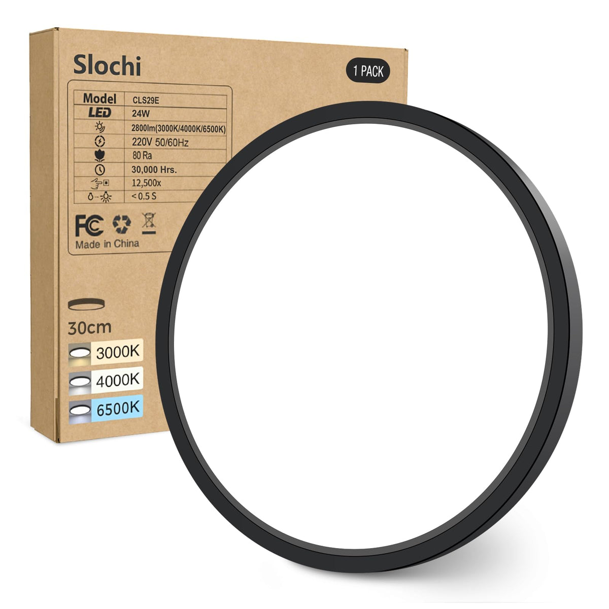 slochi Bathroom Light, 3000K/4000K/6500K 3 Color Temperature, Waterproof, Round, Modern, Flush Ceiling Light for Bathroom, Kitchen, Bedroom, Hallway and MoreØ18CM(Gold)