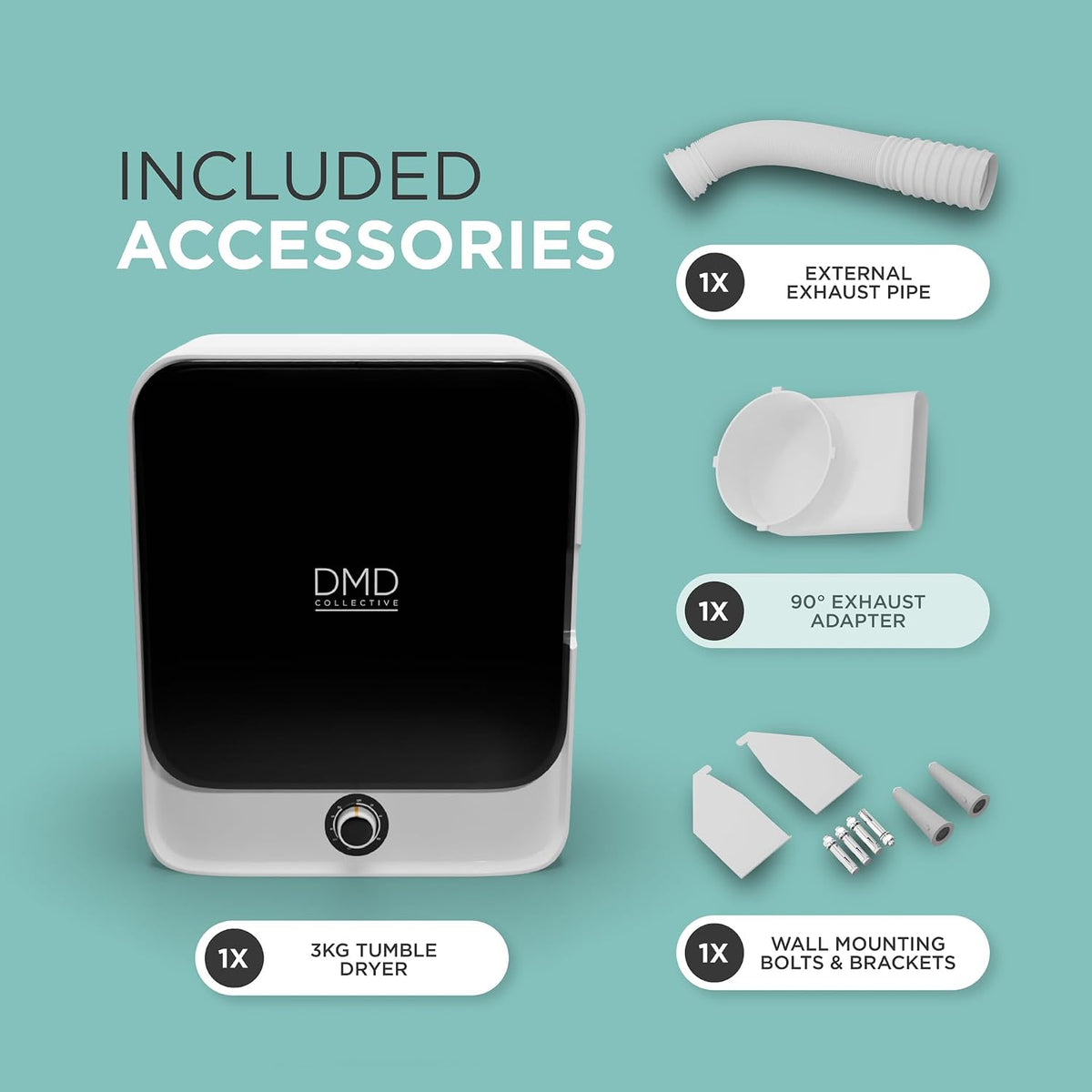 DMD Collective - 3kg Tumble Dryer, Vented Tumble Dryers, Dryer Machine