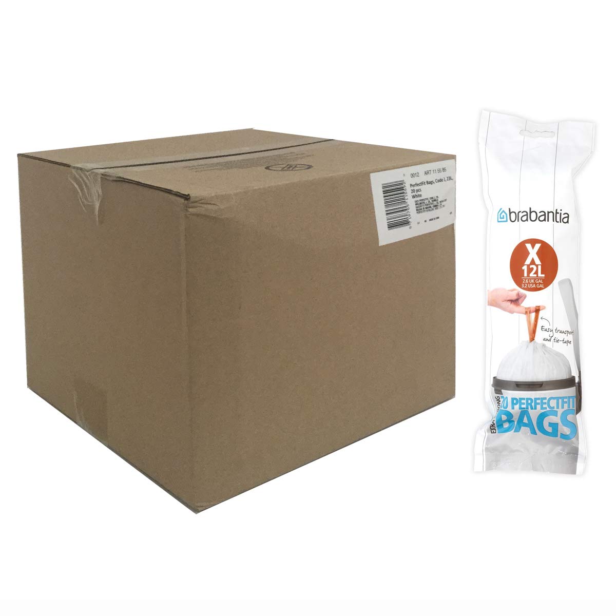 Brabantia Heavy Duty Perfect Fit Bin Liners (5 Packs of 20) 10-12 Litre