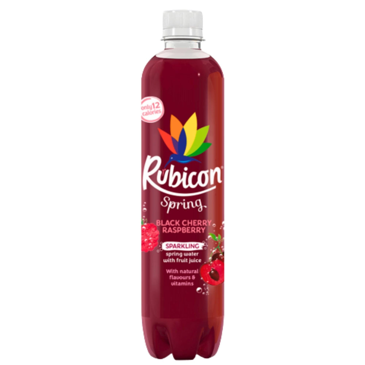 Rubicon Spring Black Cherry Raspberry Flavoured Water, 12 Pack, 330ml Cans
