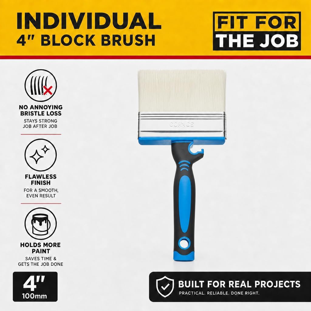 Fit For The Job Block Brush 4 inch Large Capacity for Emulsion