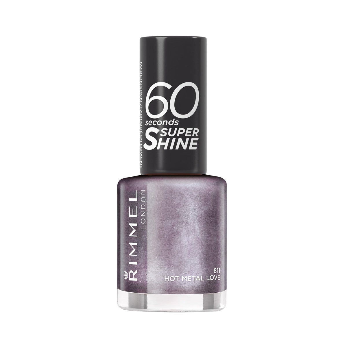 Rimmel 60 Seconds Super Shine Nail Polish, 740 Clear, Quick-Dry Nail Polish, Ultra-Shiny Finish, Easy to Apply, Vibrant Colour, Long-Wearing, Improved Formula, Vegan, 8ml