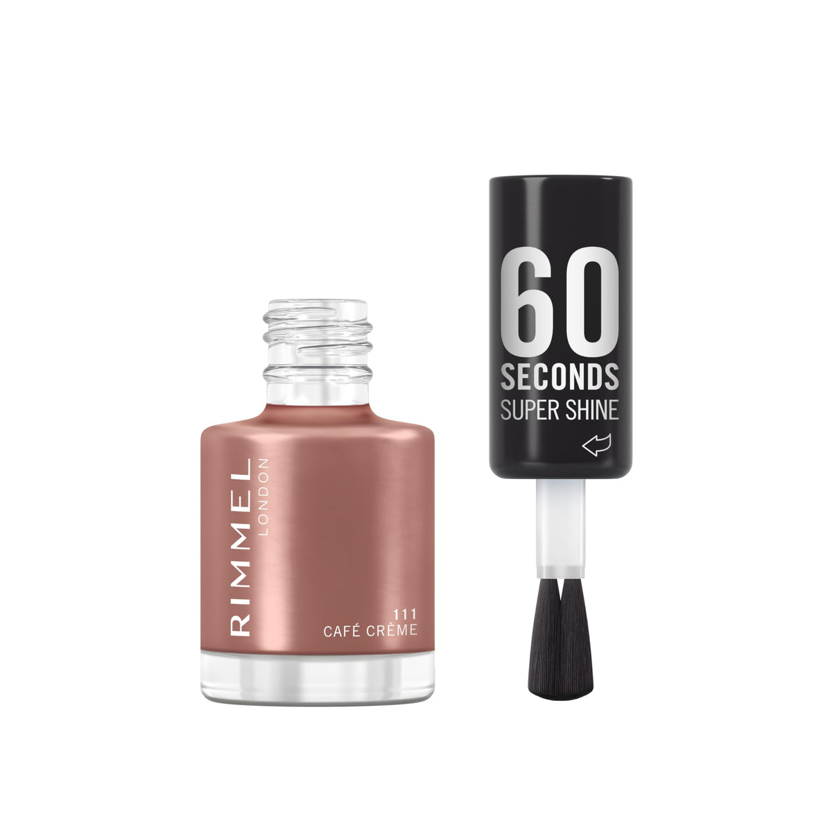 Rimmel 60 Seconds Super Shine Nail Polish, 740 Clear, Quick-Dry Nail Polish, Ultra-Shiny Finish, Easy to Apply, Vibrant Colour, Long-Wearing, Improved Formula, Vegan, 8ml