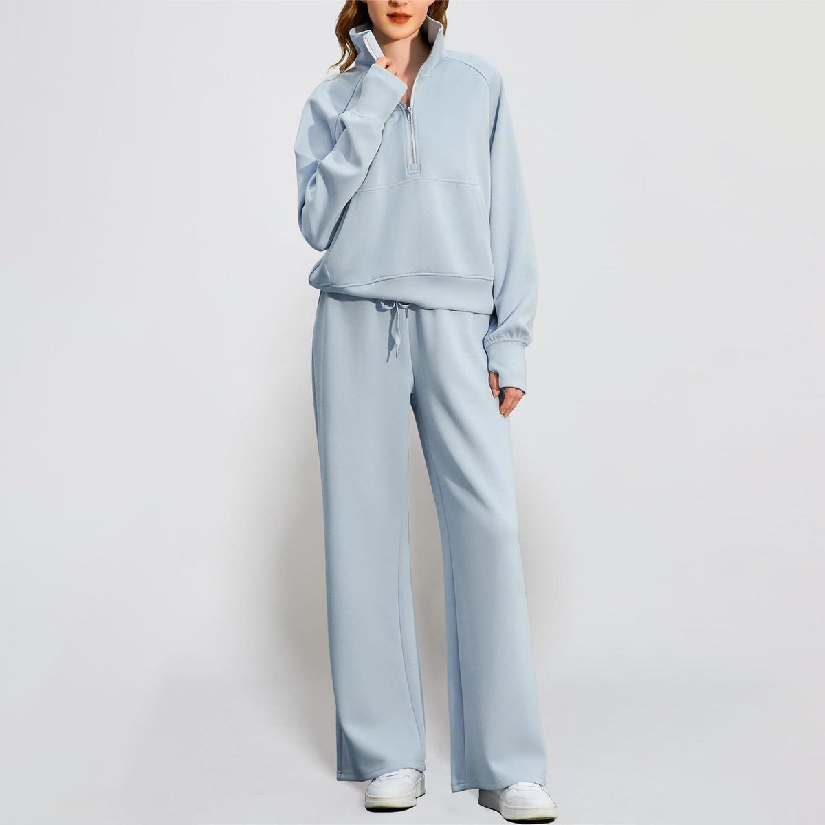 Lounge Wear Sets For Women Uk Women'S Fashion Tracksuit Full Set Comfort Long Sleeve Activewear Fall Outfits Gym Set 2 Piece Ladies Sweatshirts Sweatpants Zip Coat Tops Trousers Sets Clothing