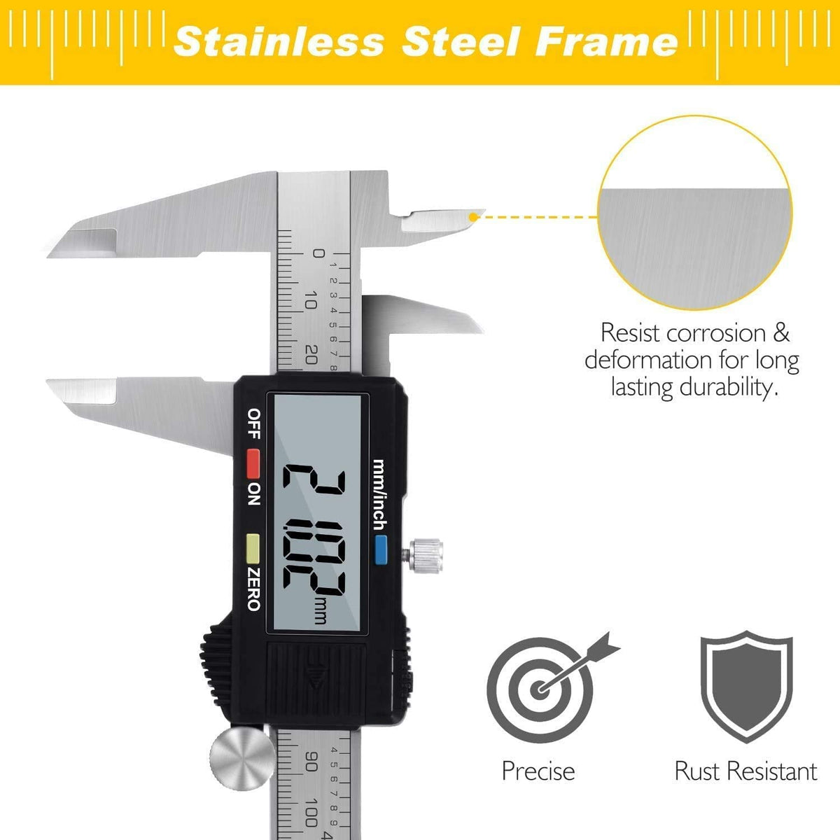 Digital Vernier Caliper, Adoric 6 Inch/150mm Calipers Measuring Tool
