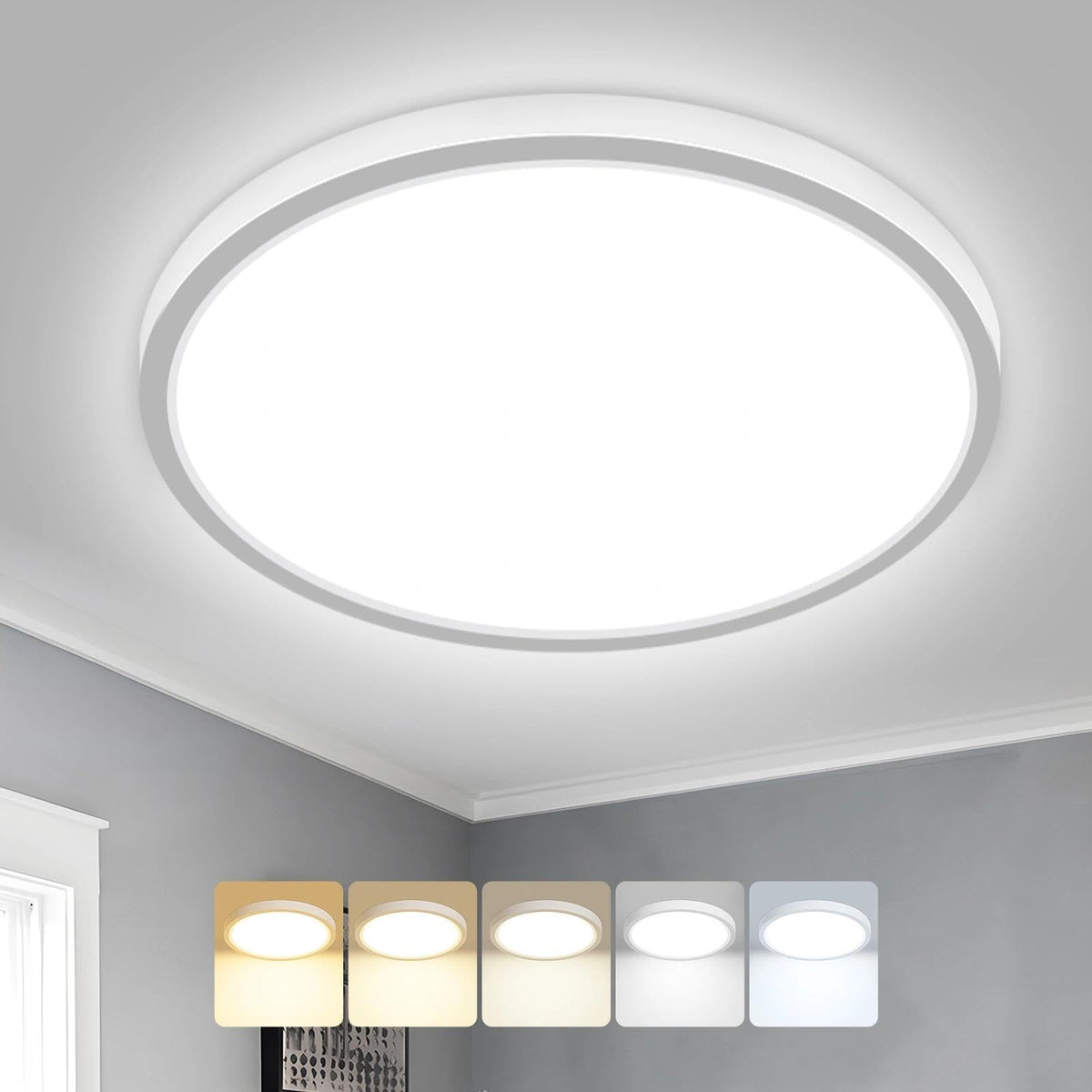 Peasur Bathroom Light, 3000K/3500K/4000K/5000K/6500K 5 Color Temperature