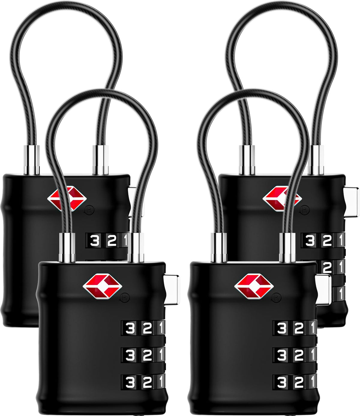 LUGGEX Suitcase Locks, Luggage Locks, TSA Approved Luggage Locks,Black,2