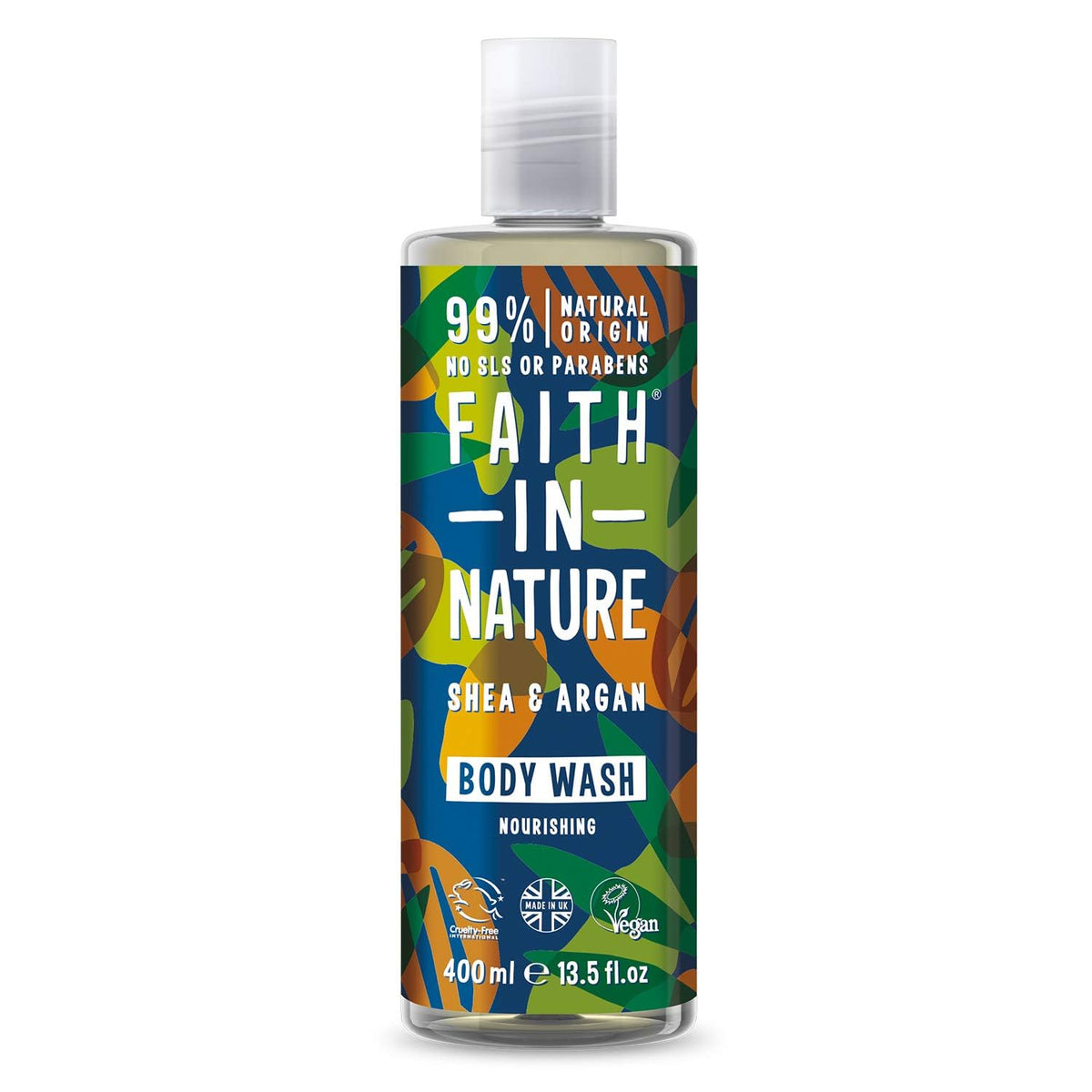 Faith In Nature Natural Fragrance Free Body Wash, Sensitive, Vegan and Cruelty Free, No SLS or Parabens, 400 ml