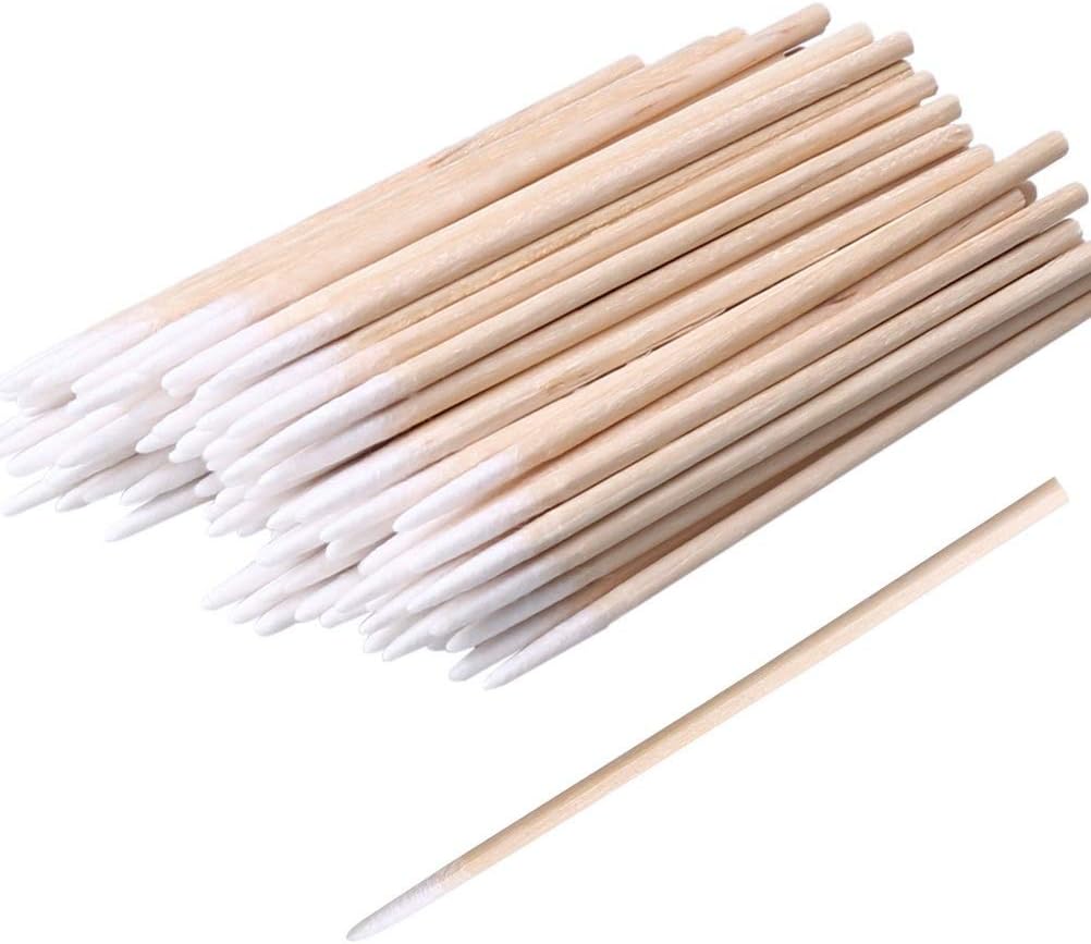 ZHIYE Cotton Buds, 1600 pcs Cotton Swab, for Eyebrow Tattoo Beauty Make-up Color Nail Seam Dedicated Dirty Picking, Wood Handle Small Pointed Tip Head