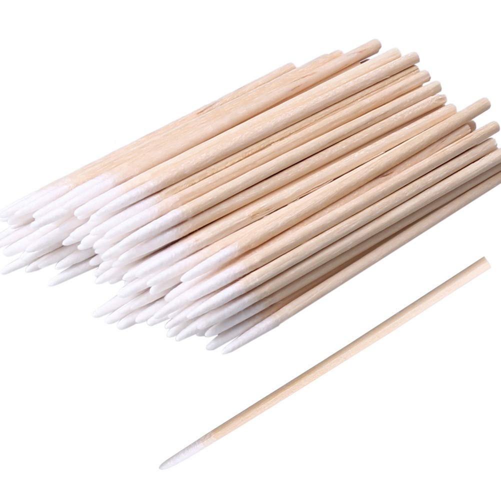 ZHIYE Cotton Buds, 1600 pcs Cotton Swab, for Eyebrow Tattoo Beauty Make-up Color Nail Seam Dedicated Dirty Picking, Wood Handle Small Pointed Tip Head