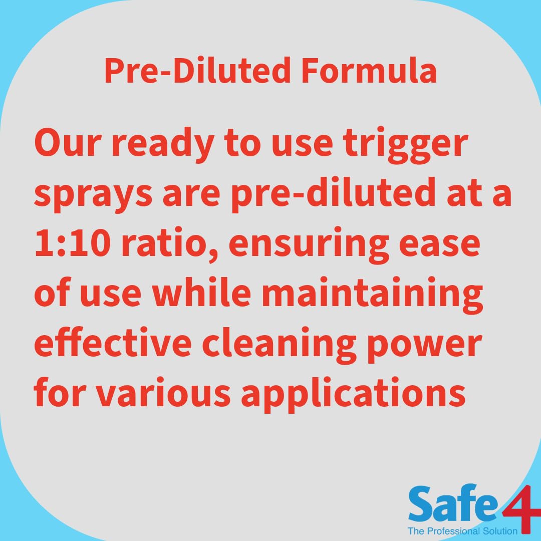 Safe4 Professional Surface Disinfectant Ready to Use - Enhanced Formulation,UK Manufactured,for Effective Virus & Bacteria Protection (500ml,Pack of 1,Apple)