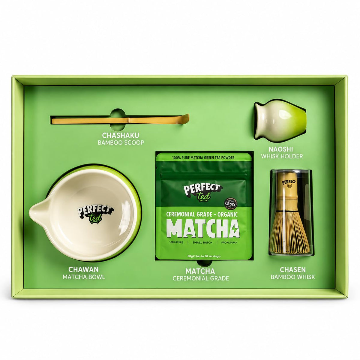 PerfectTed Matcha Powder | Organic Ceremonial Grade Japanese Matcha | 30g