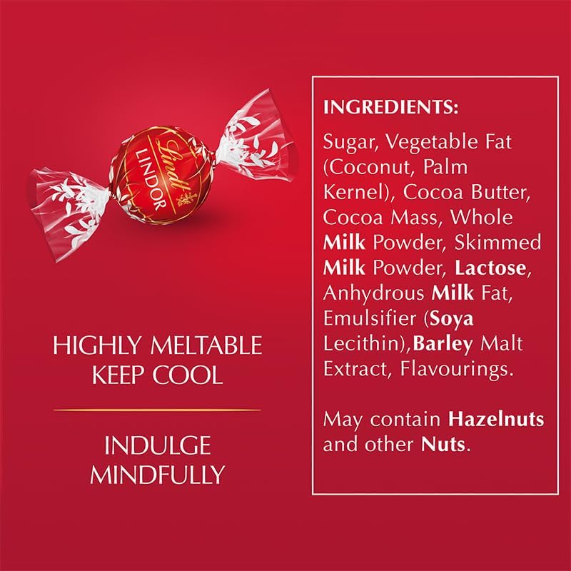 Lindt Lindor Milk Chocolate Truffles – 200g Box (Approx. 16 Balls) – Smooth Filling – Gift, Birthday, Congratulations Treat