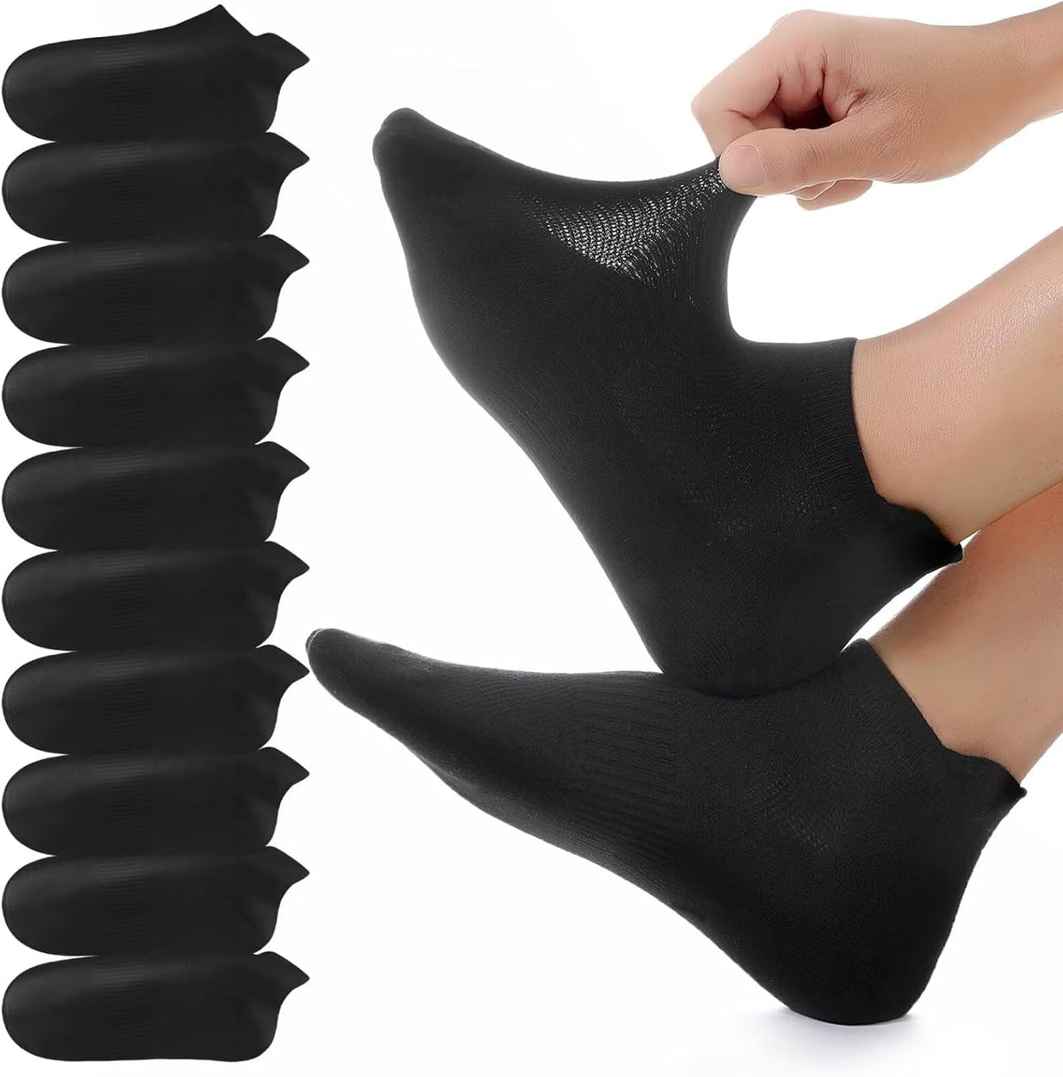 YouShow 10/20 Pairs Trainer Socks Cotton Sports Ankle Socks for Men & Women