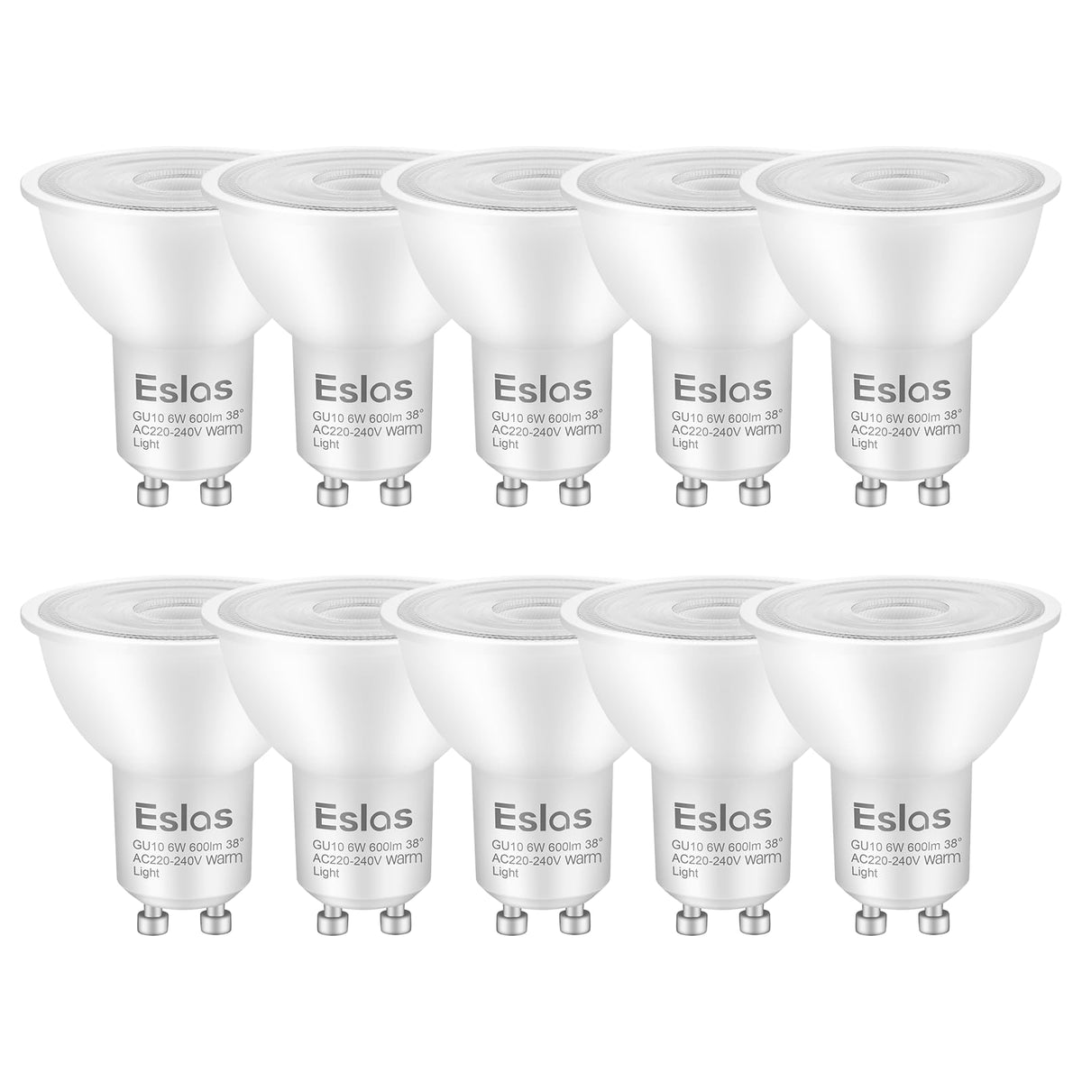 GU10 LED Bulbs Natural White 4000K, 6W, 60 Watts Equivalent, 6 Pack