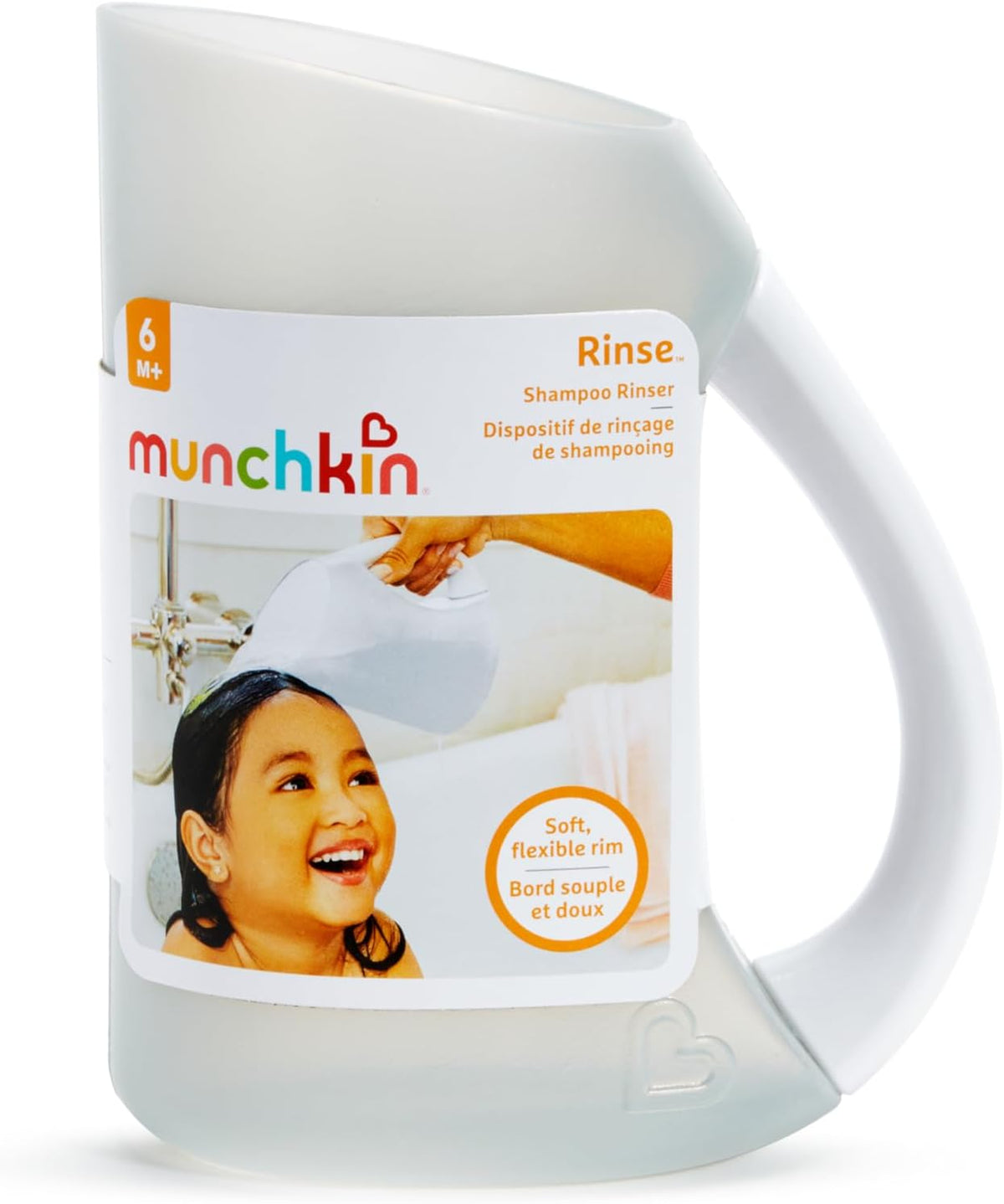 Munchkin Soft Rim Baby Bath Jug| Baby & Toddler Shampoo Rinser| Rinsing & Kids Wash Device| Hair Wash Jug with Easy Grip Handle| Essential Children's Accessories | Grey