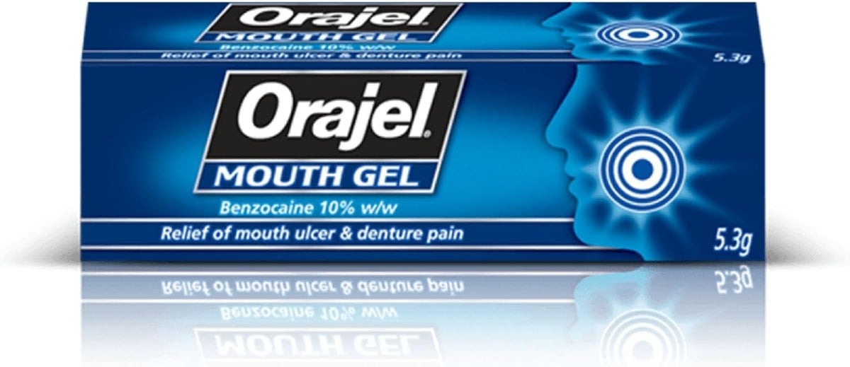 Orajel Mouth Ulcer and Denture Pain Relief Gel, Fast Numbing Action, 5.3g