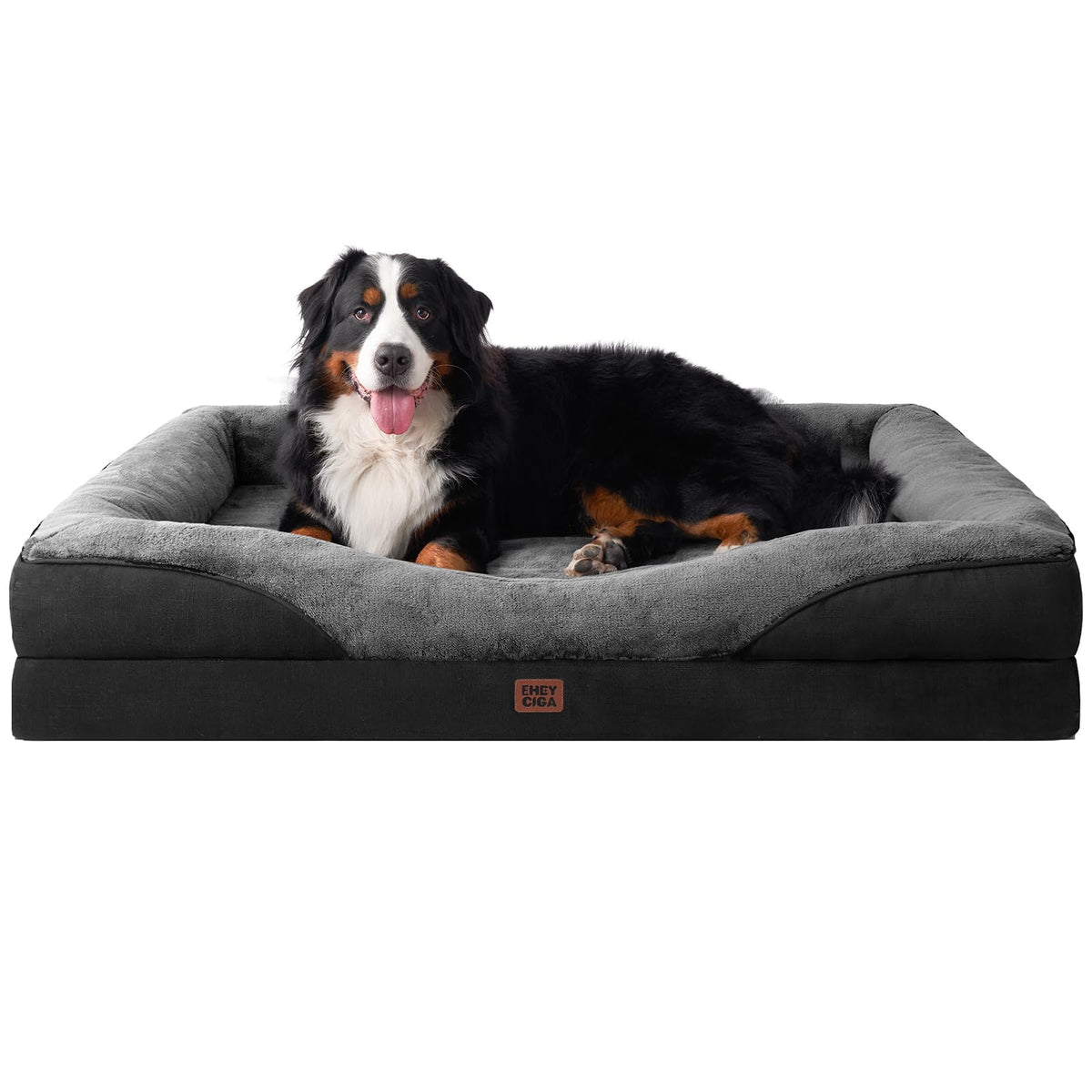 EHEYCIGA Memory Foam Orthopedic Dog Beds Large, 91x68x17cm, Dark Grey
