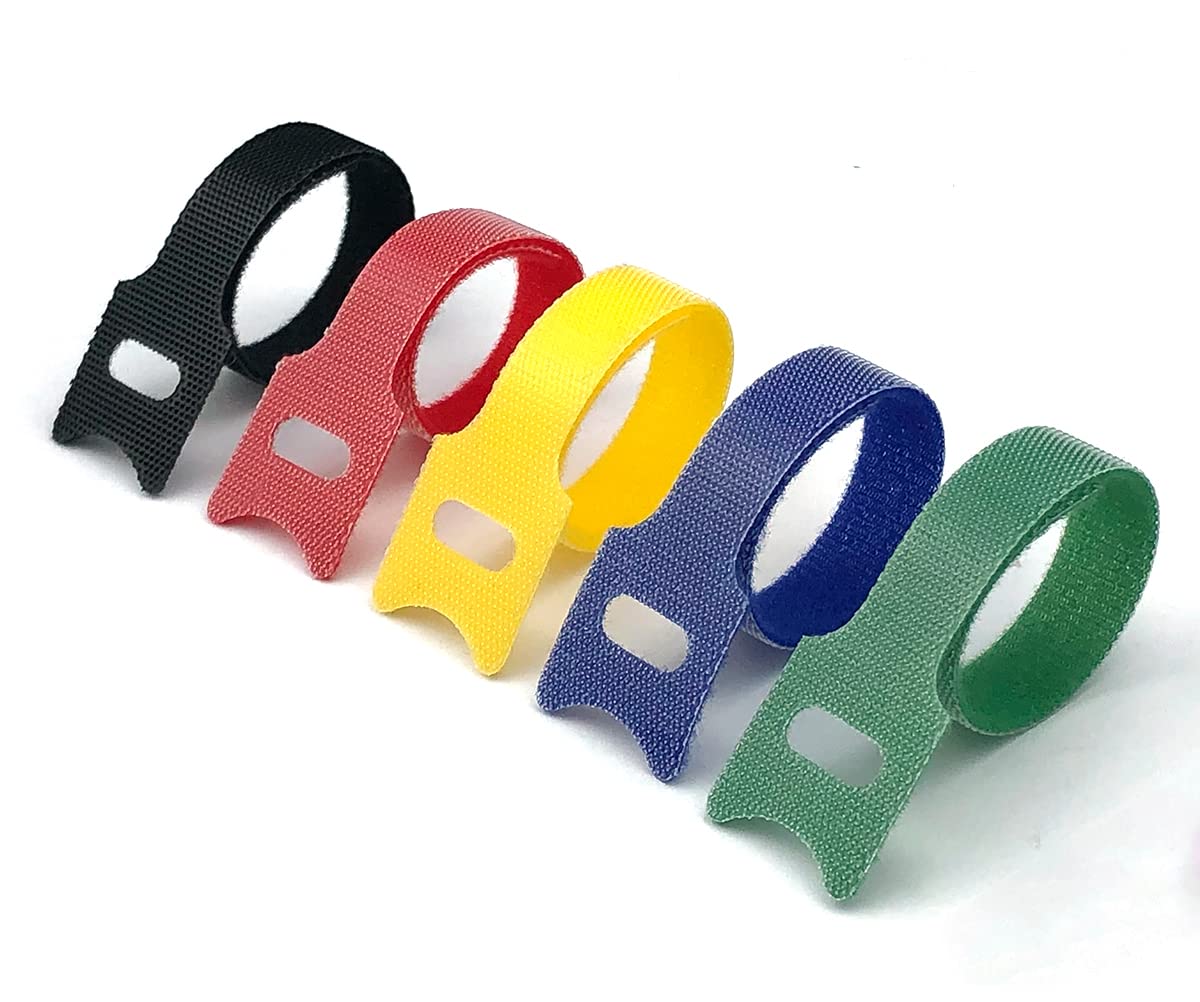 Reusable Cable Ties Black 100 Pack Cable Straps Adjustable Releasable Wire Ties Hook and Loop Cable Tie Tidy for Desk Compatible PC Cable Management Cord Organiser