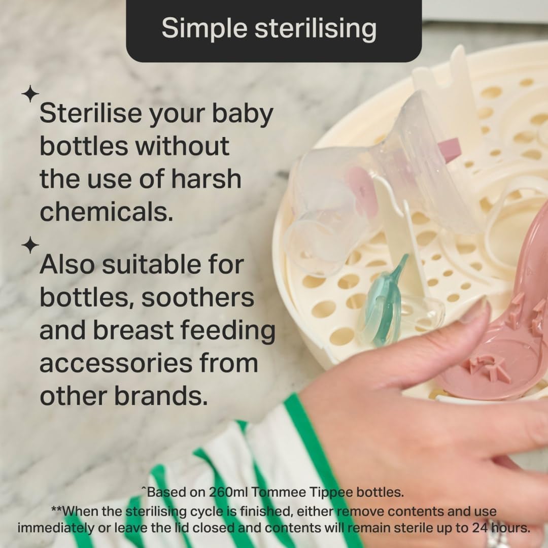 Tommee Tippee Microwave Steam Baby Bottle Steriliser 4-Minute Cycle
