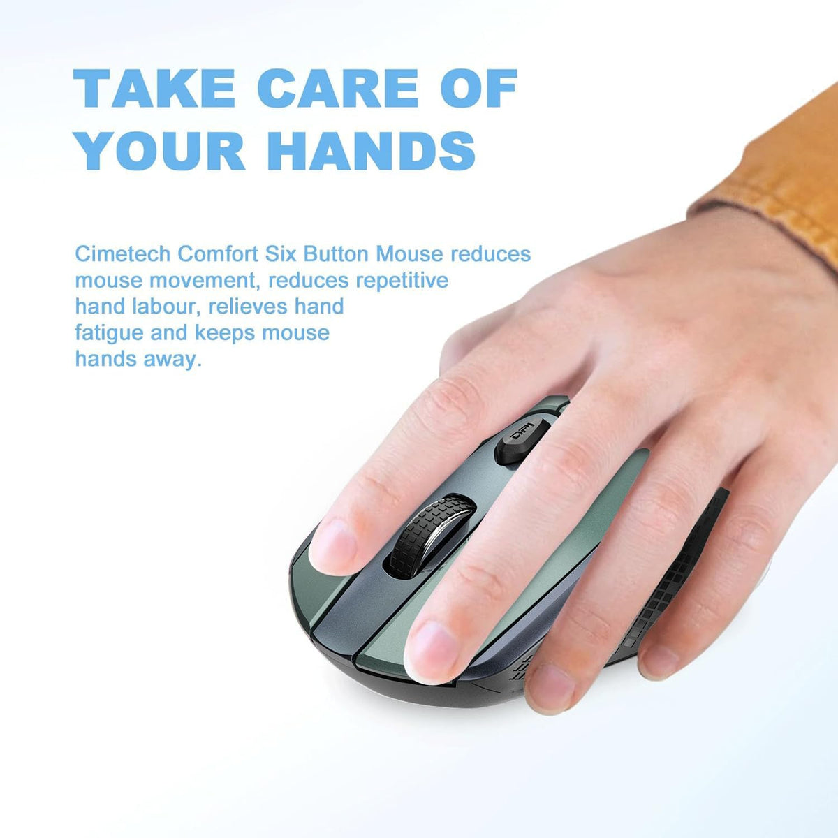 cimetech Wireless Mouse for Laptop, Portable Slim Silent Design for Left & Right Hand Users, Storable Nano Receiver, 800-1600 DPI, 2.4G Compact Computer Mice for MacBook, PC, Windows, Chromebook
