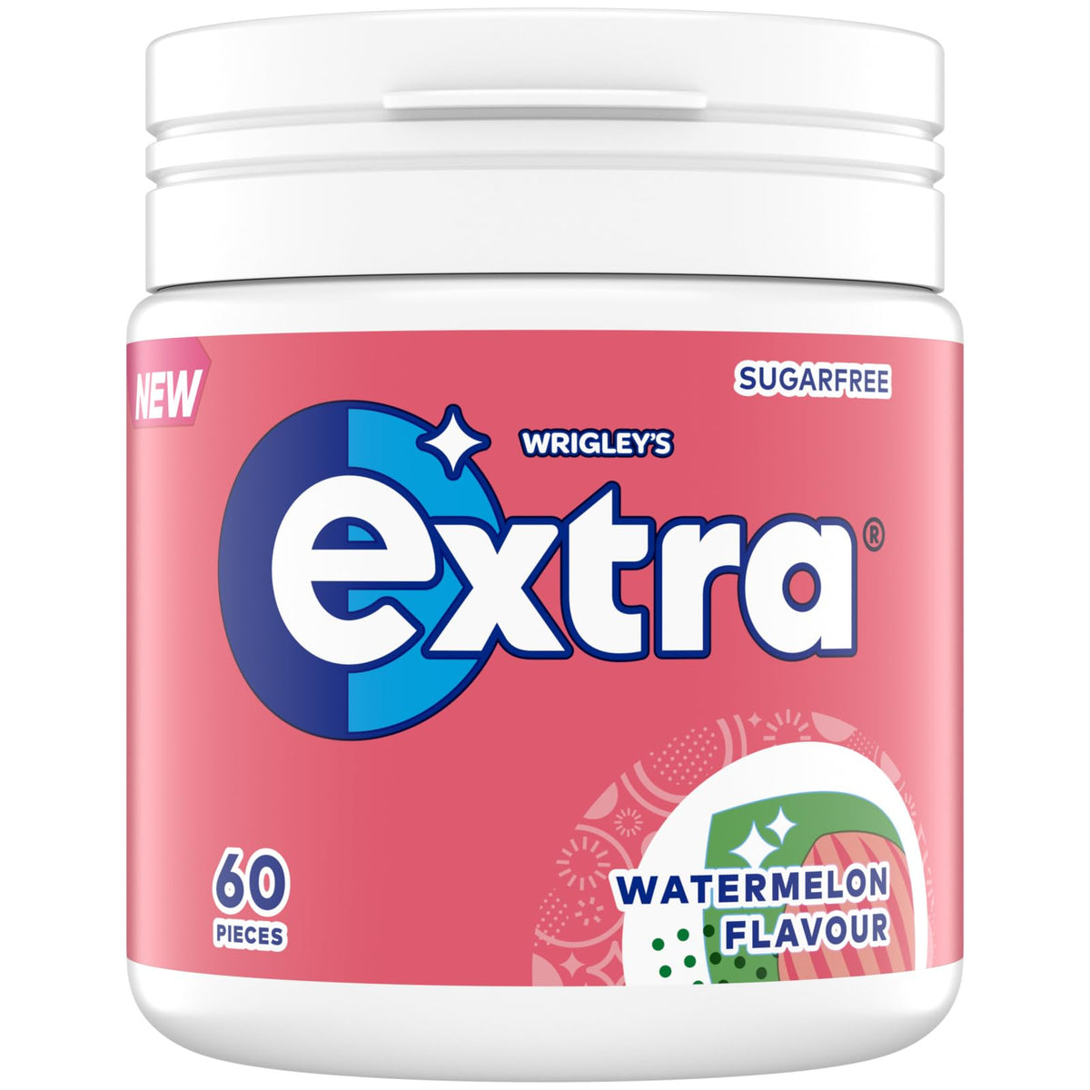 Wrigley's Extra White Bubblemint Sugar Free Chewing Gum Bottle 46 Pieces