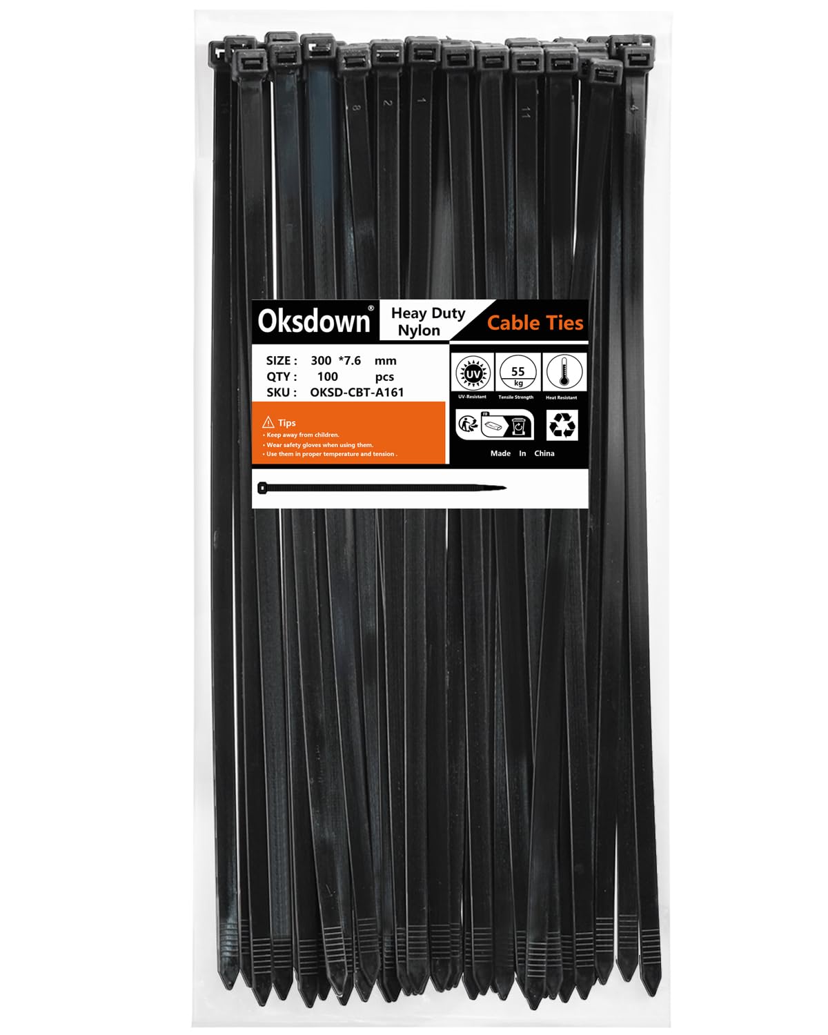 100 Pack Yellow Plastic Cable Ties 300mm×3.6mm Heavy Duty Strong Nylon Premium Self Locking 12 inch/30 cm Long Zip Tie Wraps