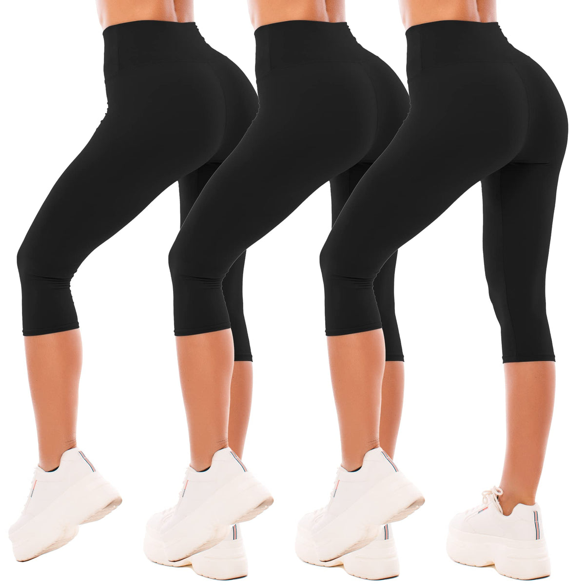 SINOPHANT High Waisted Capri 3/4 Length Leggings for Women