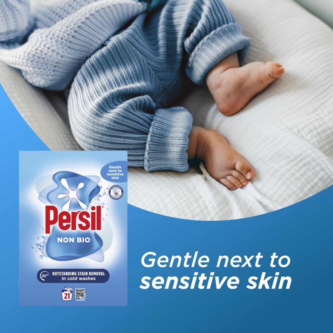 Persil Non Bio Washing Powder gentle next to sensitive skin for outstanding stain removal in cold washes 21 washes (1.05 kg)