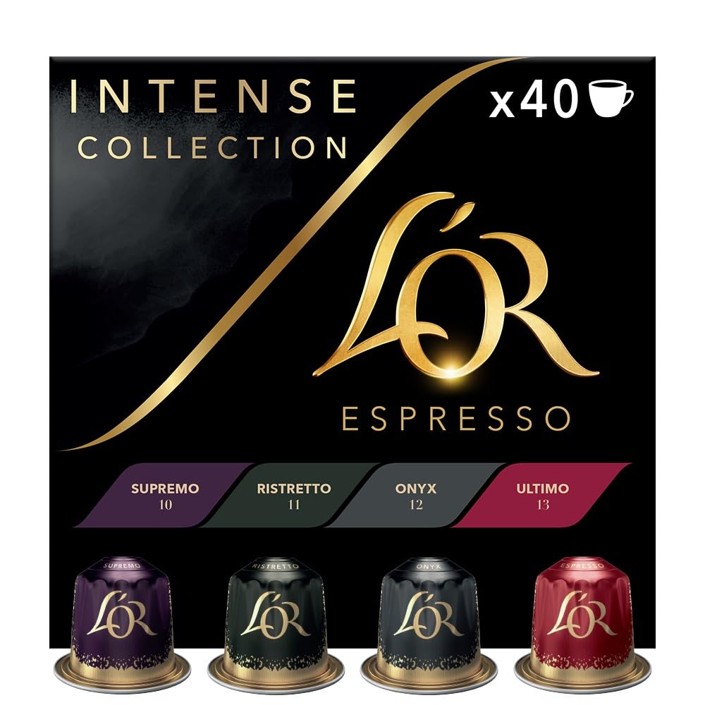 L'OR Espresso Intense Coffee Pods Variety Bundle (Pack of 12, Total 120 Capsules) Nespresso®* Compatible