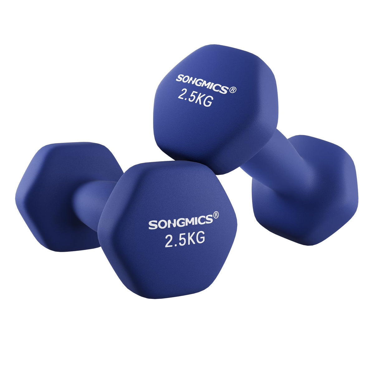 SONGMICS Set of 2 Hex Dumbbells with Neoprene Coating for Strength Training, Fitness, Home Workout