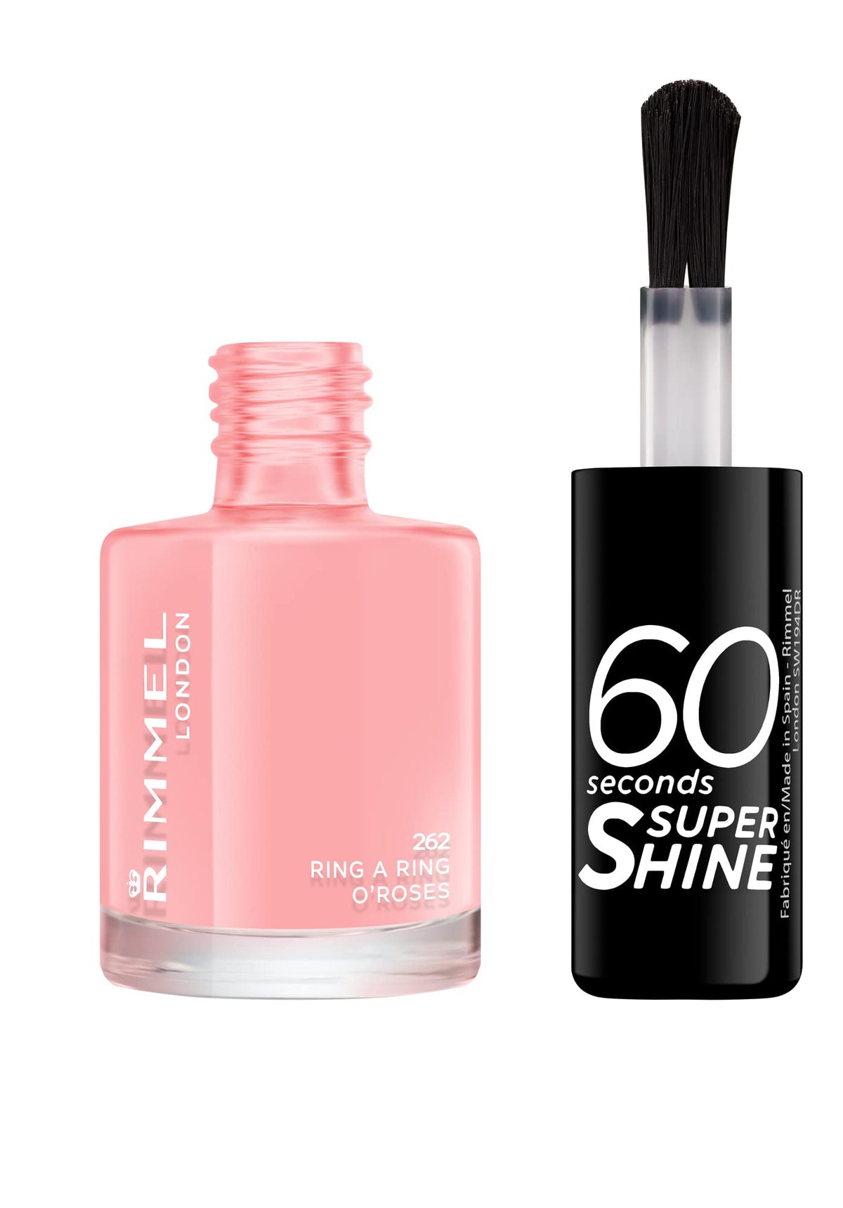Rimmel 60 Seconds Super Shine Nail Polish, 740 Clear, Quick-Dry Nail Polish, Ultra-Shiny Finish, Easy to Apply, Vibrant Colour, Long-Wearing, Improved Formula, Vegan, 8ml