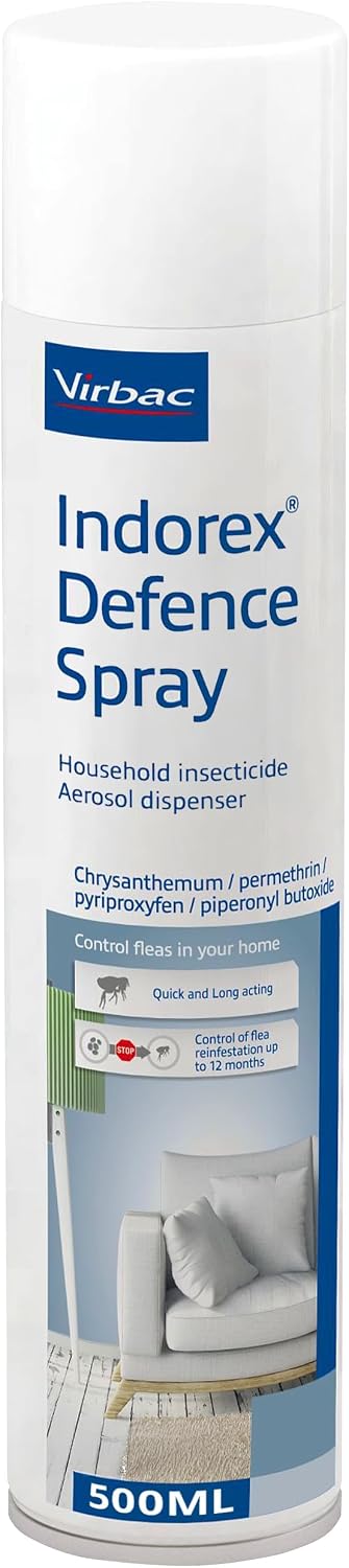 Virbac Indorex Defence Flea Spray for the Home | Kills Fleas | 500ml Can